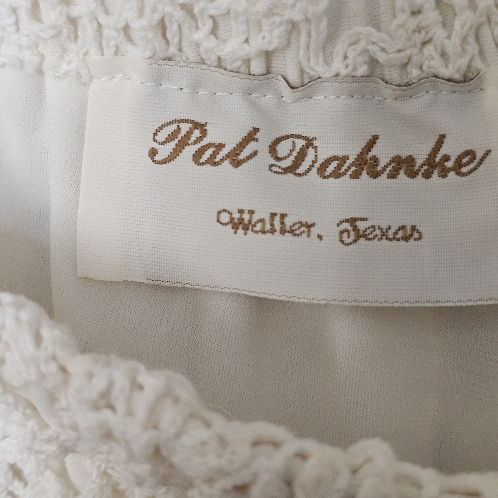 Pat Dahnke Made In Texas Cotton Crochet Maxi Skirt in Cream M/L - Picture 3 of 8